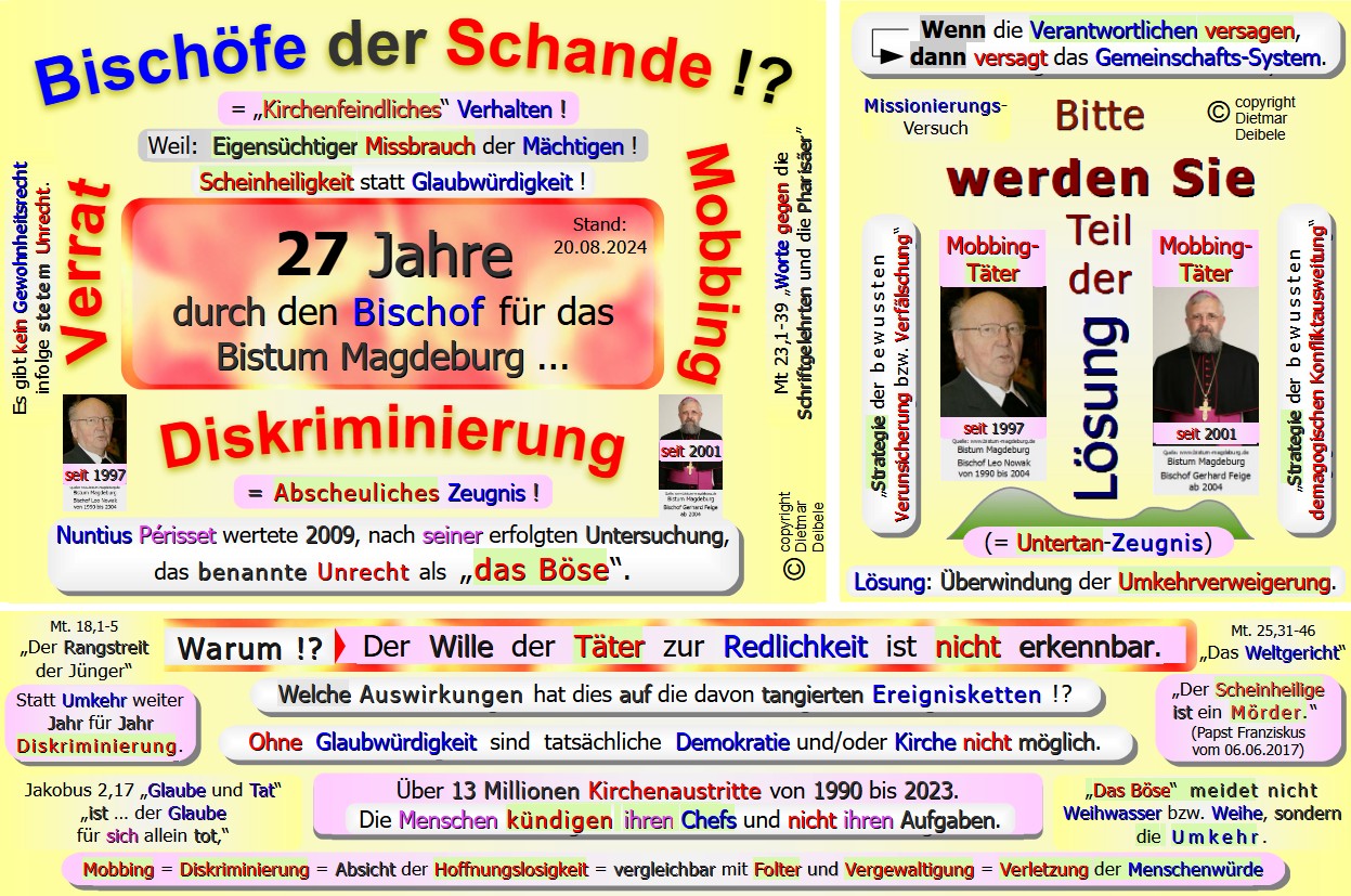 Diskriminierung, Verrat, Mobbing, Kirche, Mobbing